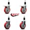 Service Caster 5'' Red Poly Swivel 1-3/8'' Expanding Stem Caster Set 2 Total Lock Brakes, 4PK SCC-EXTTL20S514-PPUB-RED-2-S-2-138 - alternate 5